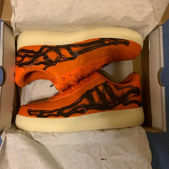 Nike Air Force 1 Orange Skeleton - Picture 5 of 5